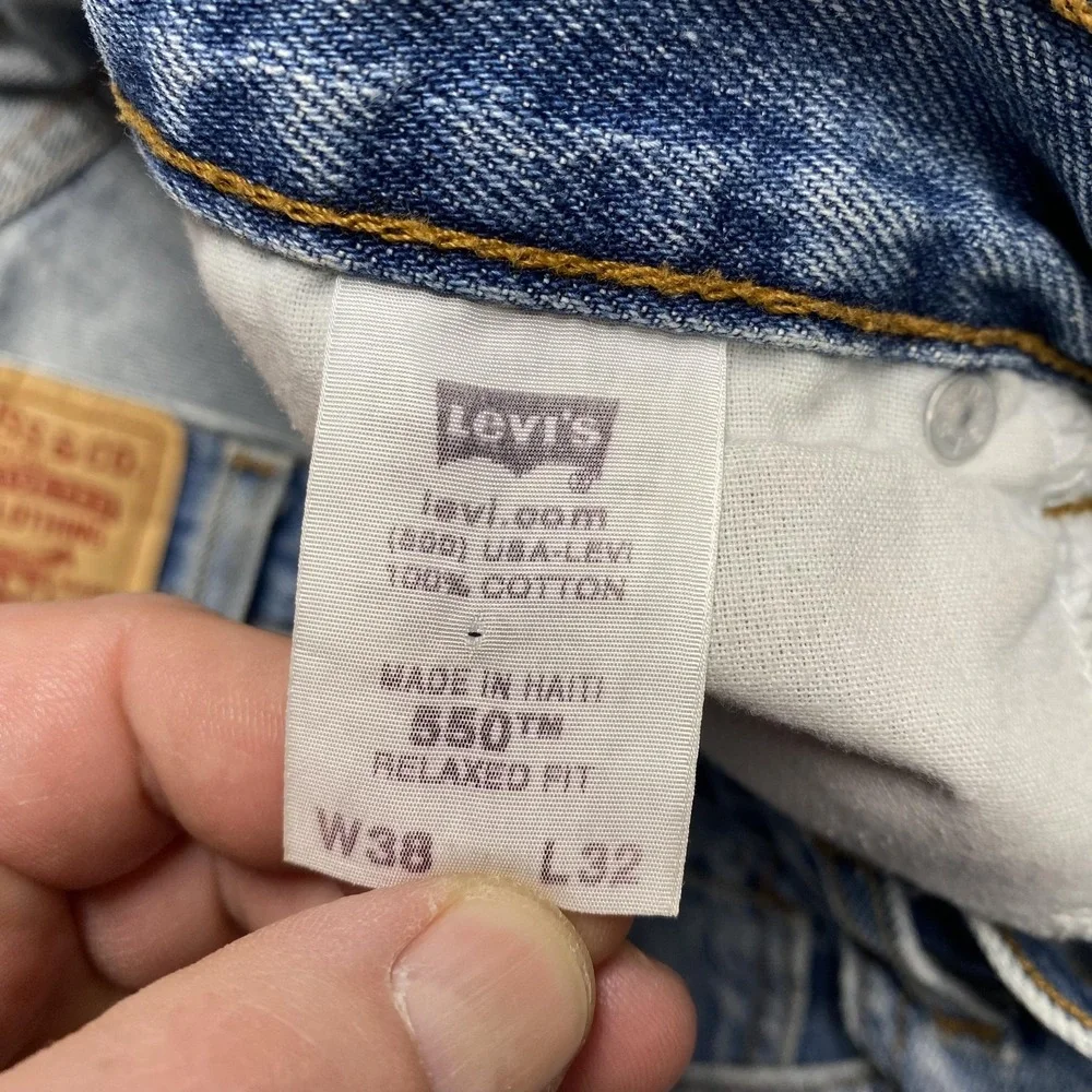 VTG Levis‎ 550 Jeans Mens 38x32 Blue Relaxed Tapered Denim Light Wash y2k - Picture 6 of 14